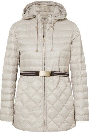 Max Mara | The Cube hooded belted quilted shell down coat | NET-A-PORTER.COM