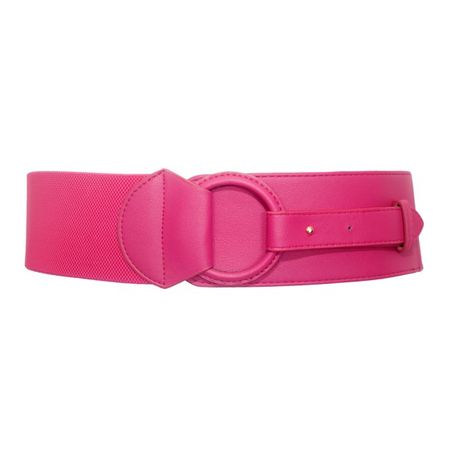 eVogues Women's Leatherette O-ring Buckle Elastic Wide Fashion Belt Hot Pink - Walmart.com