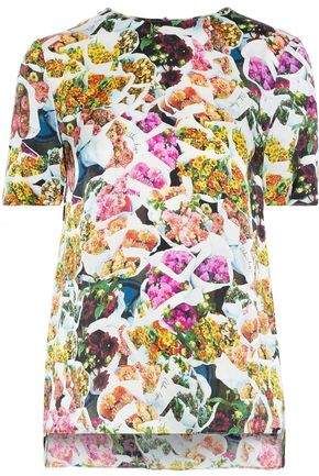 Floral-print Silk Crepe De Chine T-shirt