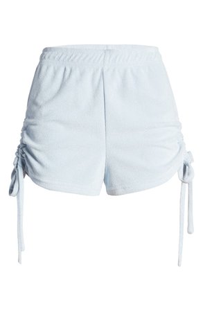 Side Ruched Cotton Blend Terry Shorts | Nordstrom