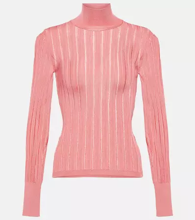 Crinoline Turtleneck Sweater in Pink - Alaia | Mytheresa