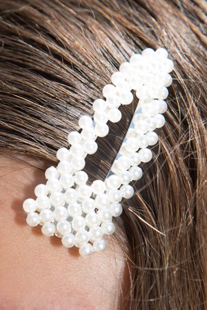White Pearl Hair Clips