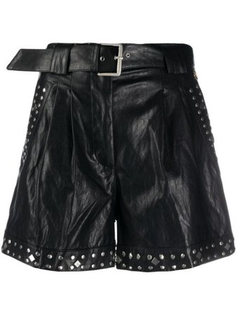 Twin-Set faux-leather studded shorts