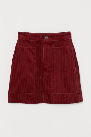Corduroy Skirt - Rust red - Ladies | H&M CA