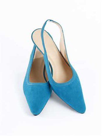 Kate – turquoise slingback kitten heel sandal – Zinnia shoes