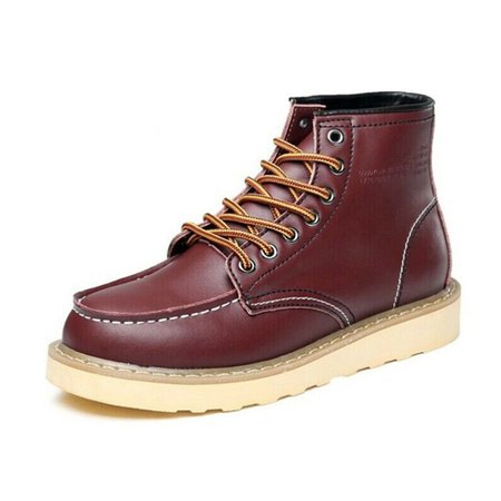 YJP Mens High Top Wedge Sole Soft Toe Lace-up Work Military Ankle Boots Shoes | eBay