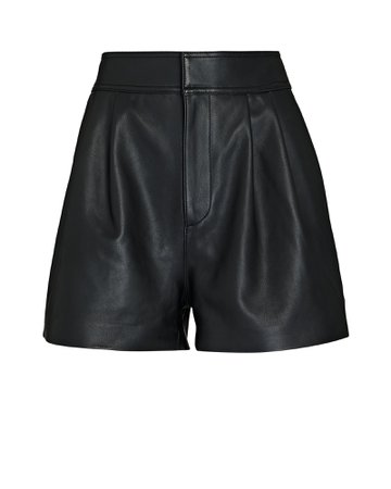 INTERMIX Private Label Remi Pleated Leather Shorts | INTERMIX®