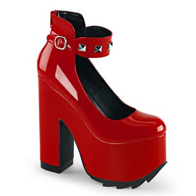 Demonia CRAMPS-03 Studded Red Gothic Platform Shoes