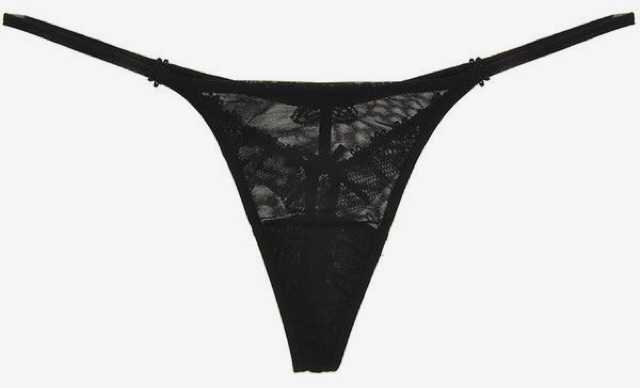 la perla black lace thong underwear panties panty