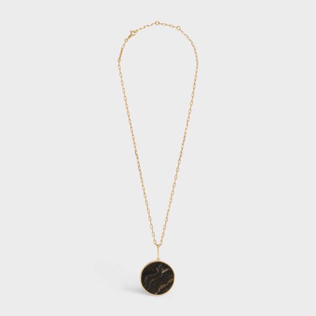 BOHEME MEDAL IN BRASS WITH GOLD FINISH AND PYTHON STONE 940