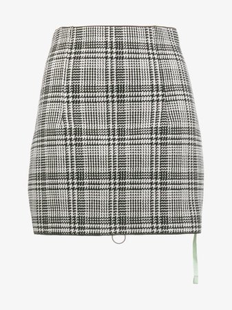 Off-White Zipped Check Mini Skirt