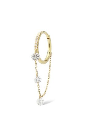 18k Yellow Gold Chain Diamonds Earring By Persée | Moda Operandi