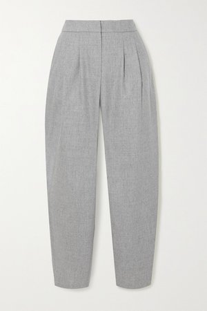 Gray Farina pleated wool-blend tapered pants | LOULOU STUDIO | NET-A-PORTER