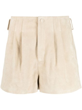 Saint Laurent high-waist leather shorts - FARFETCH