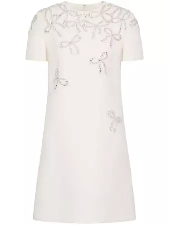 Valentino Garavani Crepe Couture Embroidered Minidress - Farfetch