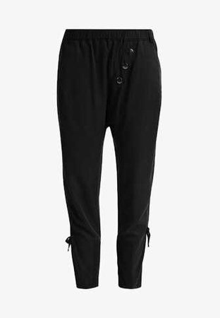 Cream SILLIAN PANTS - Trousers - pitch black - Zalando.co.uk