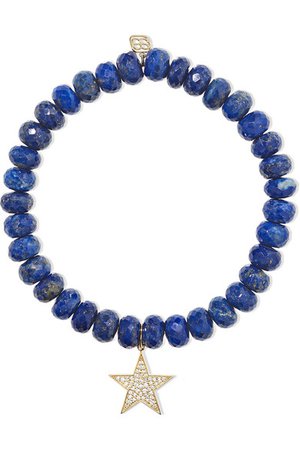 Sydney Evan | Star lapis lazuli, diamond and 14-karat gold bracelet | NET-A-PORTER.COM
