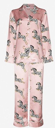 Pink Zebra Print Pyjama Set Silk