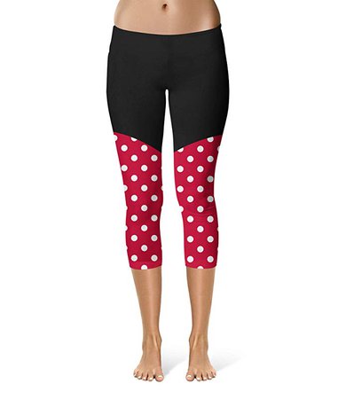 Minnie Rock The Dots Disney Inspired Sport Leggings - Capri Length, Mid/High Waist at Amazon Women’s Clothing store