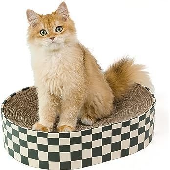 Amazon.com : Conlun Cat Scratcher Cardboard,2 in 1 Oval Cat Scratch Pad Bowl Nest for Indoor Cats Grinding Claw,Round Cat Scratching Board Corrugated Lounge Cat Beds&Furniture Protector for Couch & Carpets & Sofas : Pet Supplies