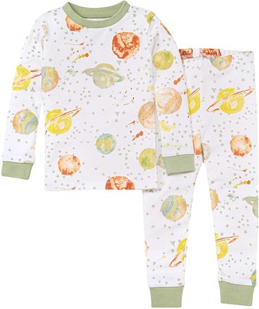 Amazon.com: Burt's Bees Baby Baby Boy's Pajamas, Tee and Pant 2-Piece PJ Set, 100% Organic Cotton, Blue in The Pines, 12 Months: Clothing, Shoes & Jewelry