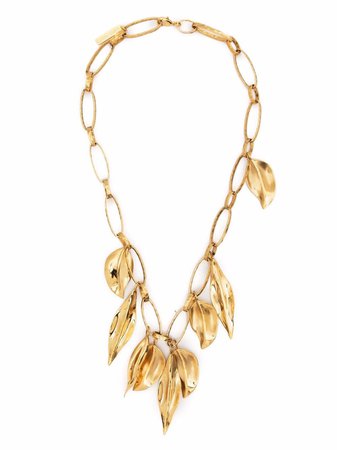 Alberta Ferretti leaf-charm chain necklace