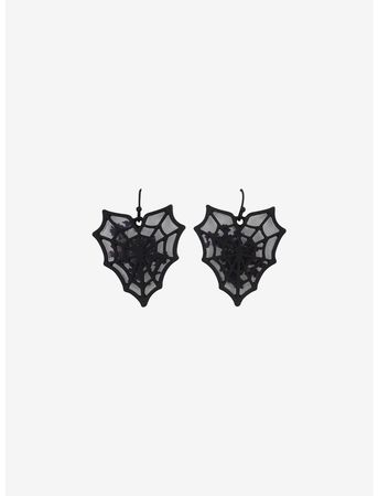 Spiderweb Heart Dried Floral Drop Earrings | Hot Topic