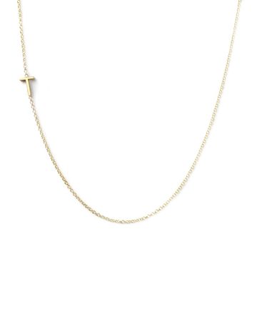 Maya Brenner Designs 14k Yellow Gold Mini Letter Necklace | Neiman Marcus