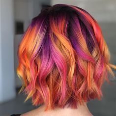 orange pink purple sunset hair