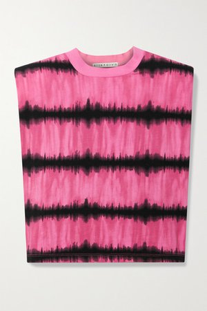 Alice Olivia - Desma Cropped Tie-dyed Cotton-jersey Tank - Pink