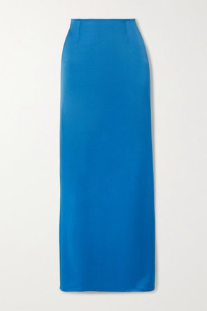 Blue Satin maxi skirt | Georgia Alice | NET-A-PORTER