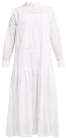 Astrid Lace Insert Cotton Dress - Womens - White