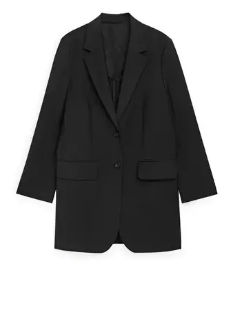 Long Wool Blend Blazer - Black - Tailoring - ARKET DK