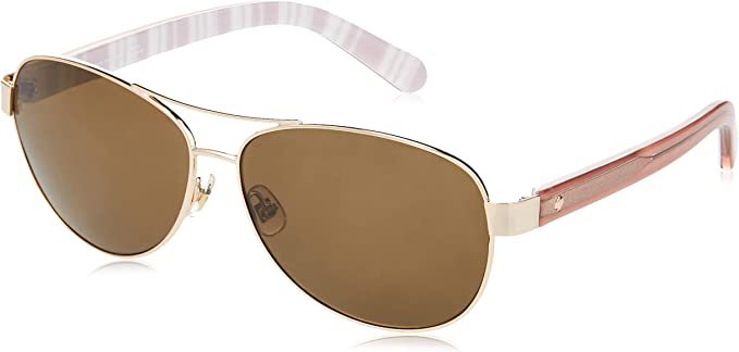 Amazon.com: Kate Spade New York Women's Dalia 2 Aviator Sunglasses, Light Gold/Brown Polarized, 58 mm : Clothing, Shoes & Jewelry