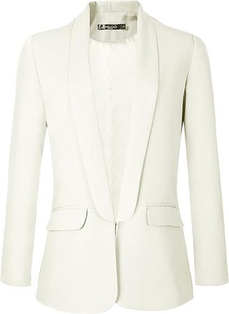 Amazon.com: Urban CoCo Women's Office Blazer Jacket Open Front Womens Blazers for Work Professional (M, White) : Clothing, Shoes & Jewelry