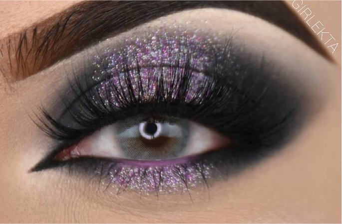 Black & Purple Glitter Eye