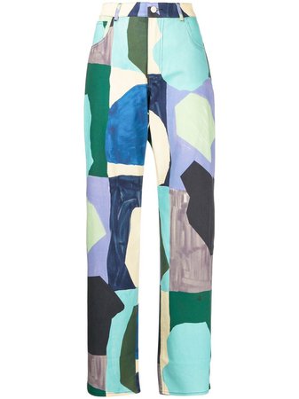 Miaou Fargo abstract-print Trousers - Farfetch