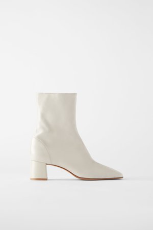 SOFT LEATHER HIGH HEELED ANKLE BOOTS | ZARA Canada
