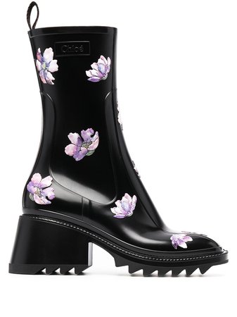 Chloé Betty rain boots black CHC21S239N1 - Farfetch