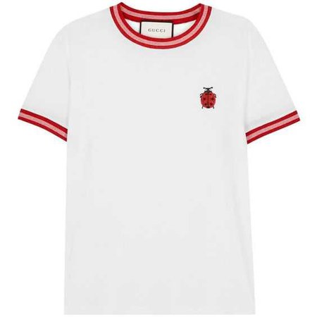 Gucci White ladybird cotton T-shirt