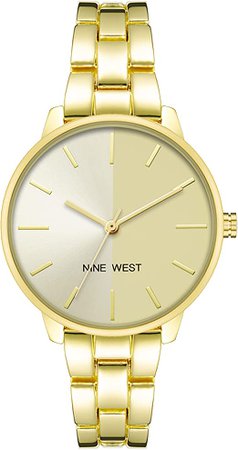 Amazon.com: Nine West Women's Japanese Quartz Dress Watch with Metal Strap, Gold, 14 (Model: NW/2682CHGB) : Clothing, Shoes & Jewelry