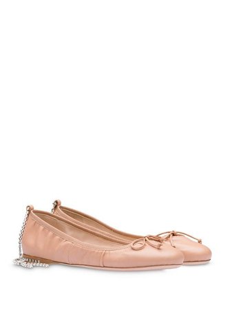 Miu Miu crystal-embellished Ballerina Shoes - Farfetch