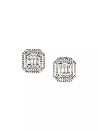 Cartier- 24kt White Gold And Diamond Stud Earrings