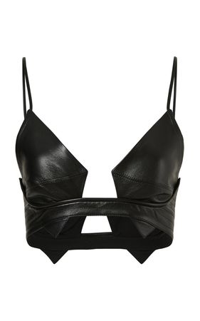 Aya Muse Lavalle Faux-Leather Bra Top