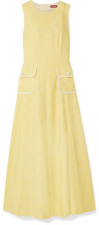 Bait Linen-blend Maxi Dress - Pastel yellow