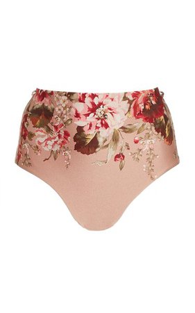 Cassia High-Rise Floral Bikini Bottoms By Zimmermann | Moda Operandi