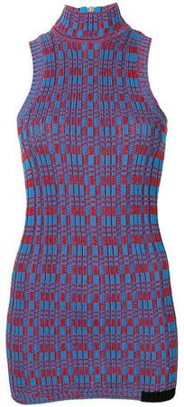 sleeveless knitted turtleneck top
