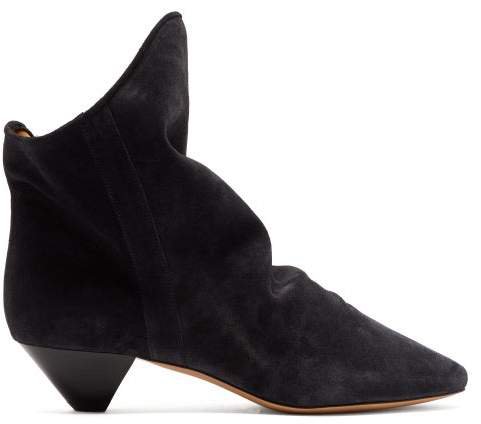 Doey Suede Ankle Boots - Womens - Black