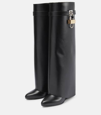 GIVENCHY Shark Lock leather knee-high boots