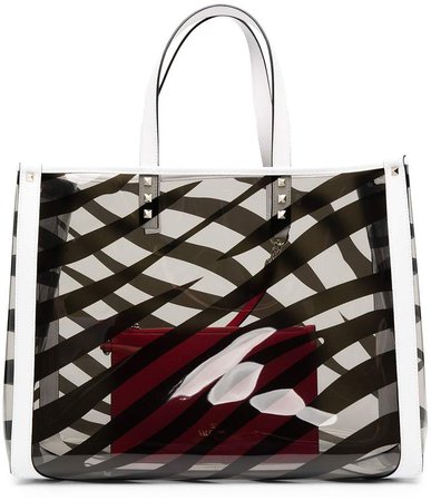 small zebra-print tote bag